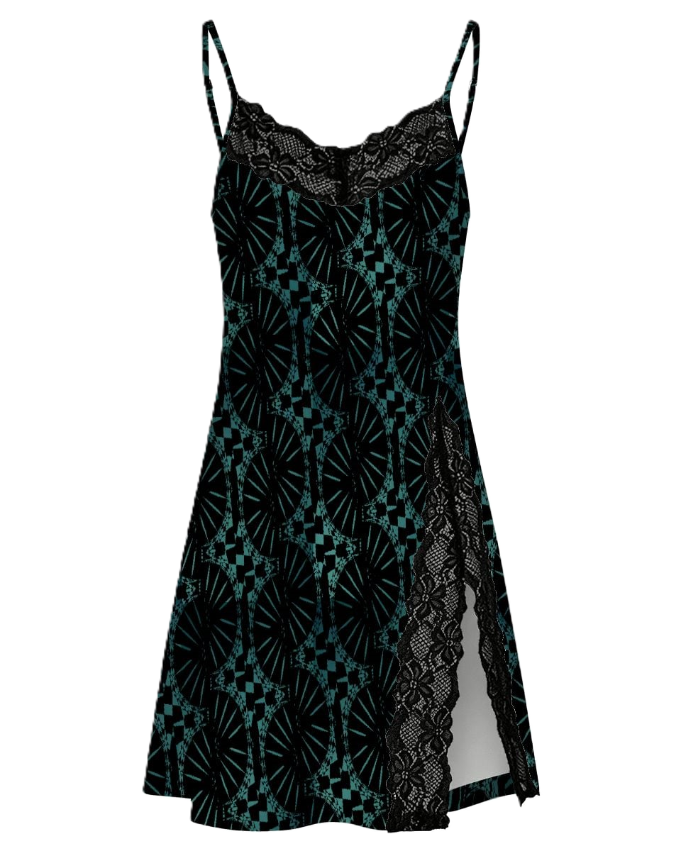 VECTRA EMERALD LACE SLIP DRESS