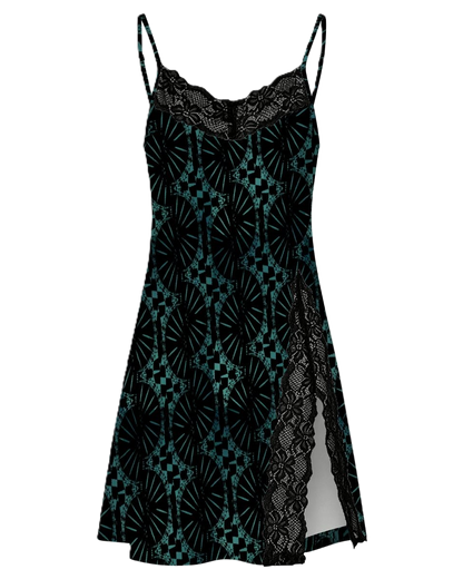 VECTRA EMERALD LACE SLIP DRESS