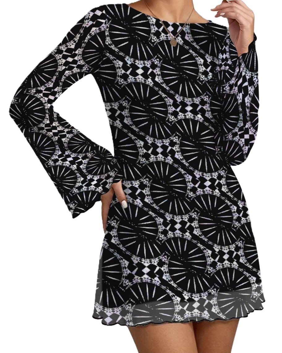 VECTRA BLACK PEARLE MESH MINI DRESS