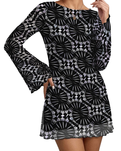 VECTRA BLACK PEARLE MESH MINI DRESS