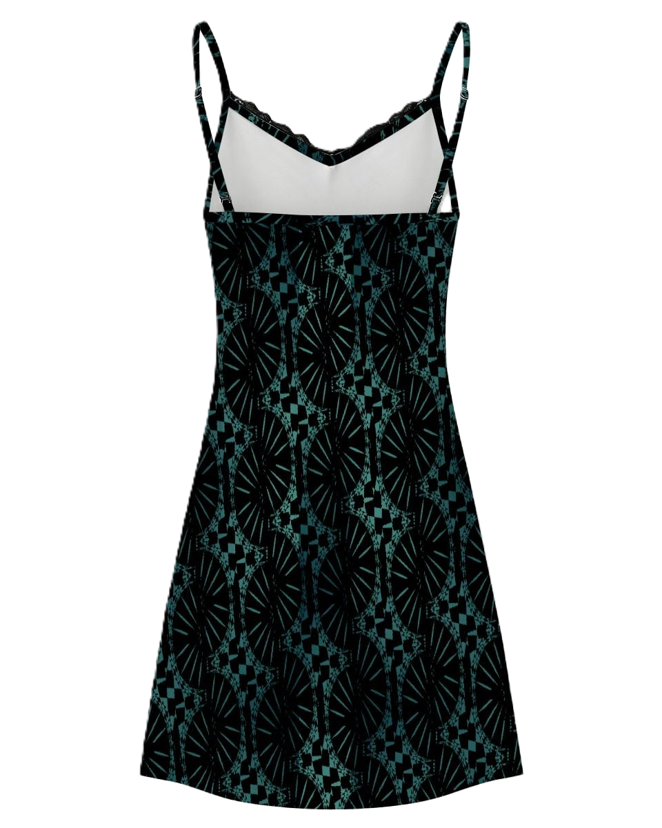 VECTRA EMERALD LACE SLIP DRESS