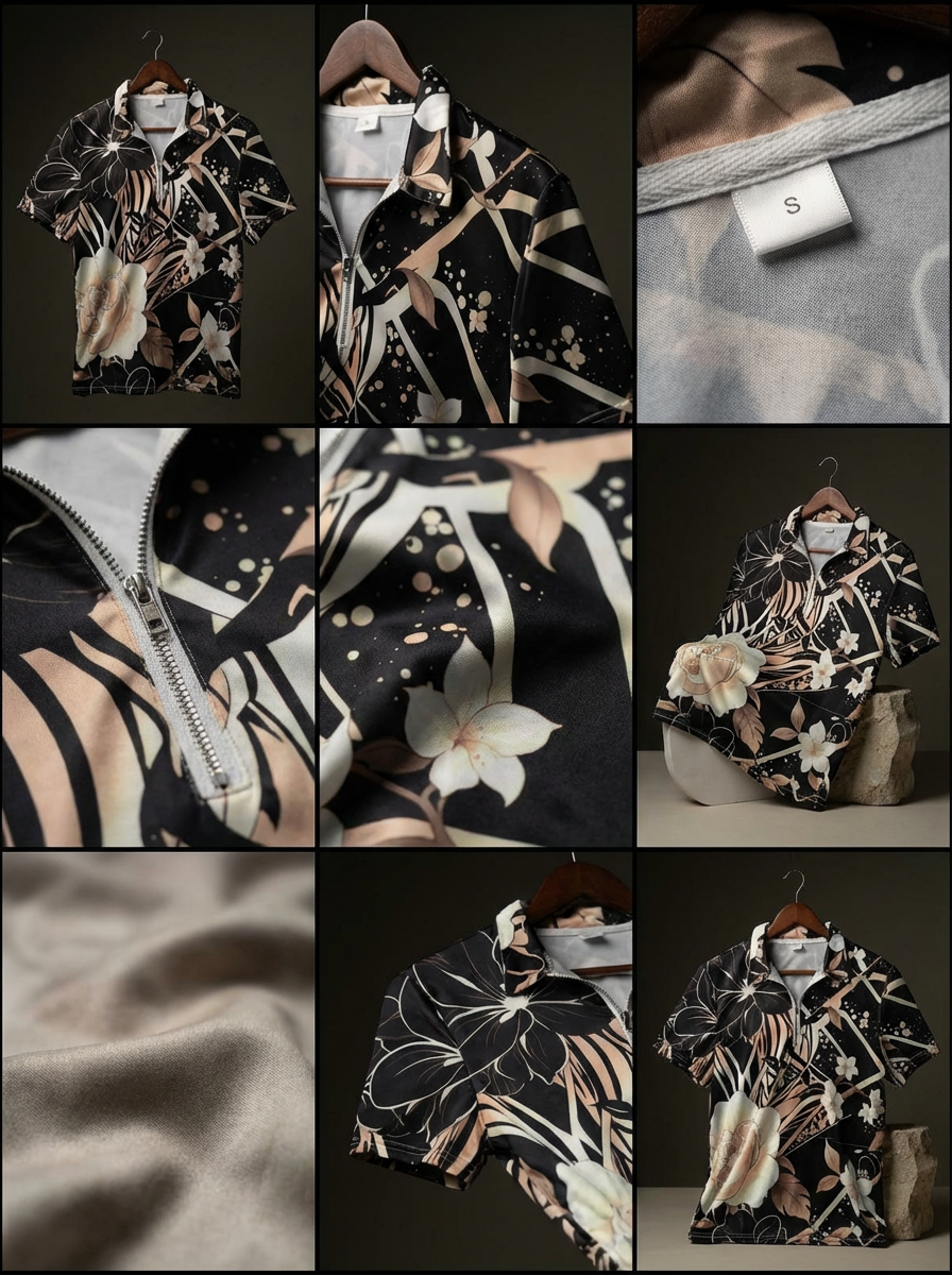 CHIWAII™ Men's Short-Sleeved Quarter-Zip Polo